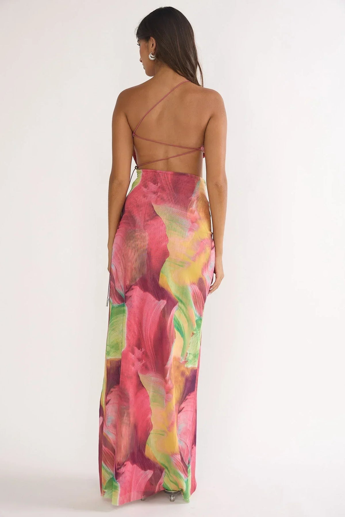 Marvella Cut Out Maxi Dress Red Multi