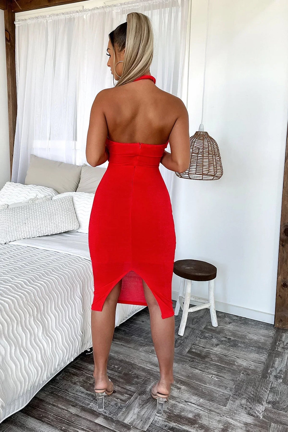 Dustin Midi Dress - Red