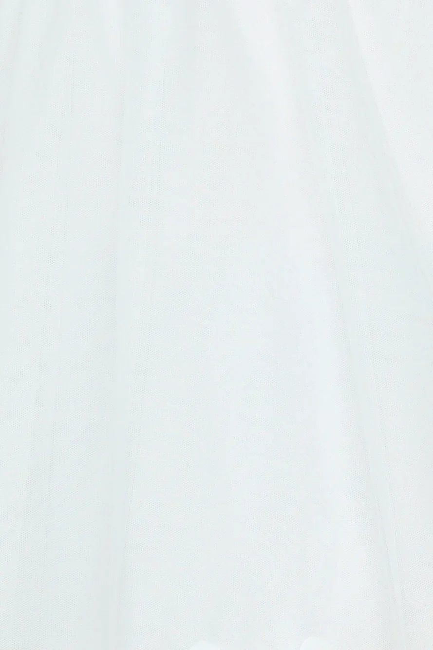 Giving All Of Me Strapless Tulle Mini Dress White