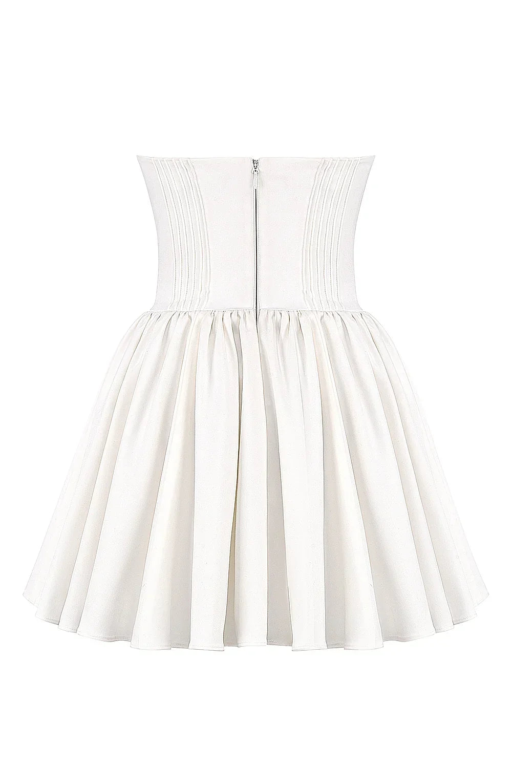 Katherine-White Strapless Corset Mini Dress
