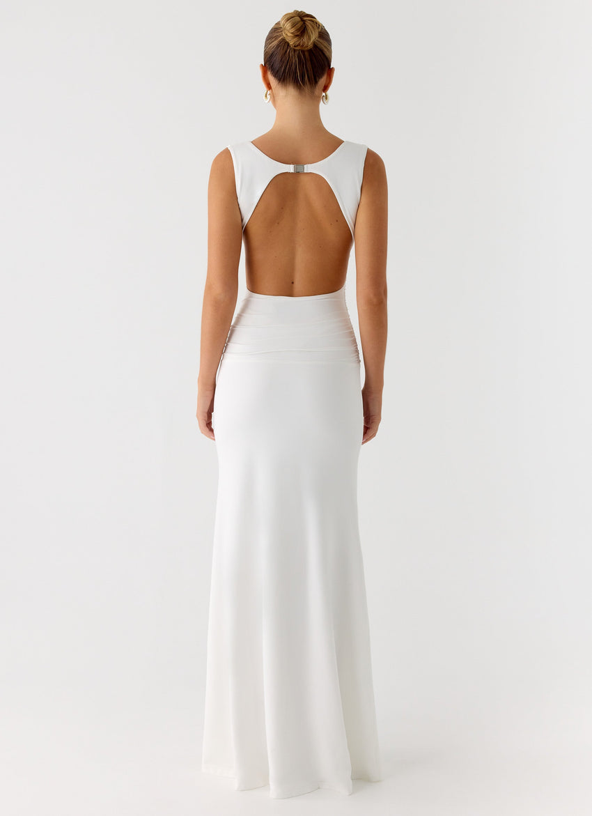 Cherry Sky Maxi Dress - White