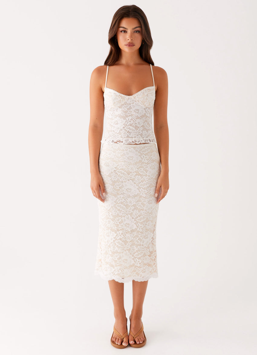 Crystal Clear Lace Top - Ivory