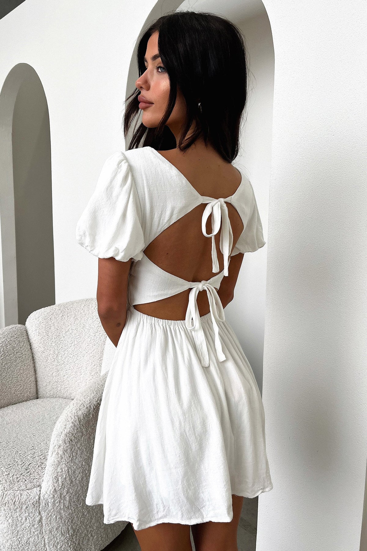 Whitney Mini Dress - White