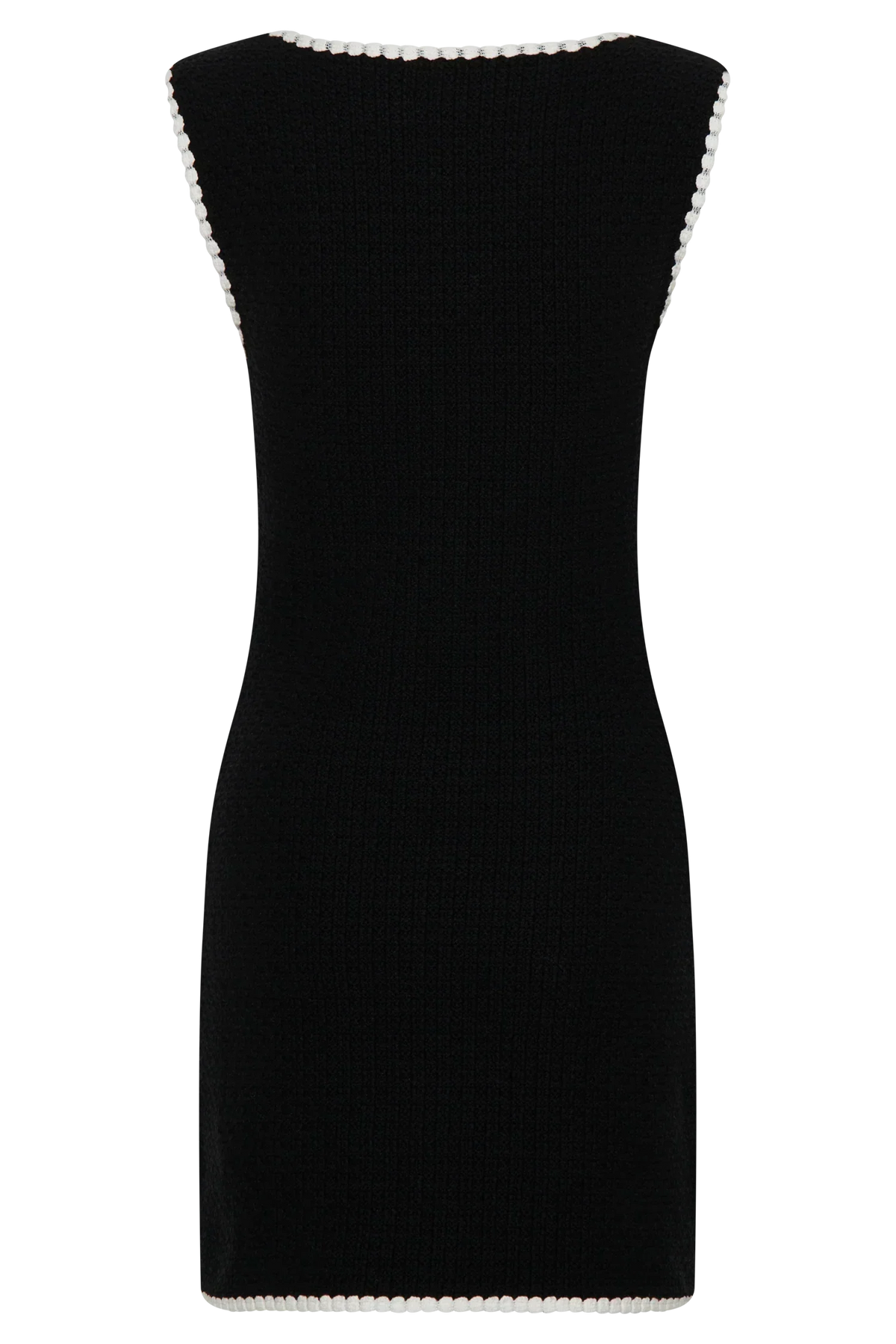 Mia Contrast Knit Mini Dress - Black/White