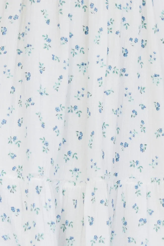 Thalia White Floral Smocked Top Maxi Dress