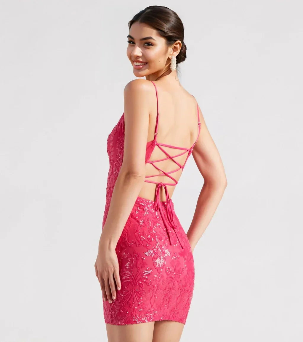 Leila Sequin Bodycon Mini Dress