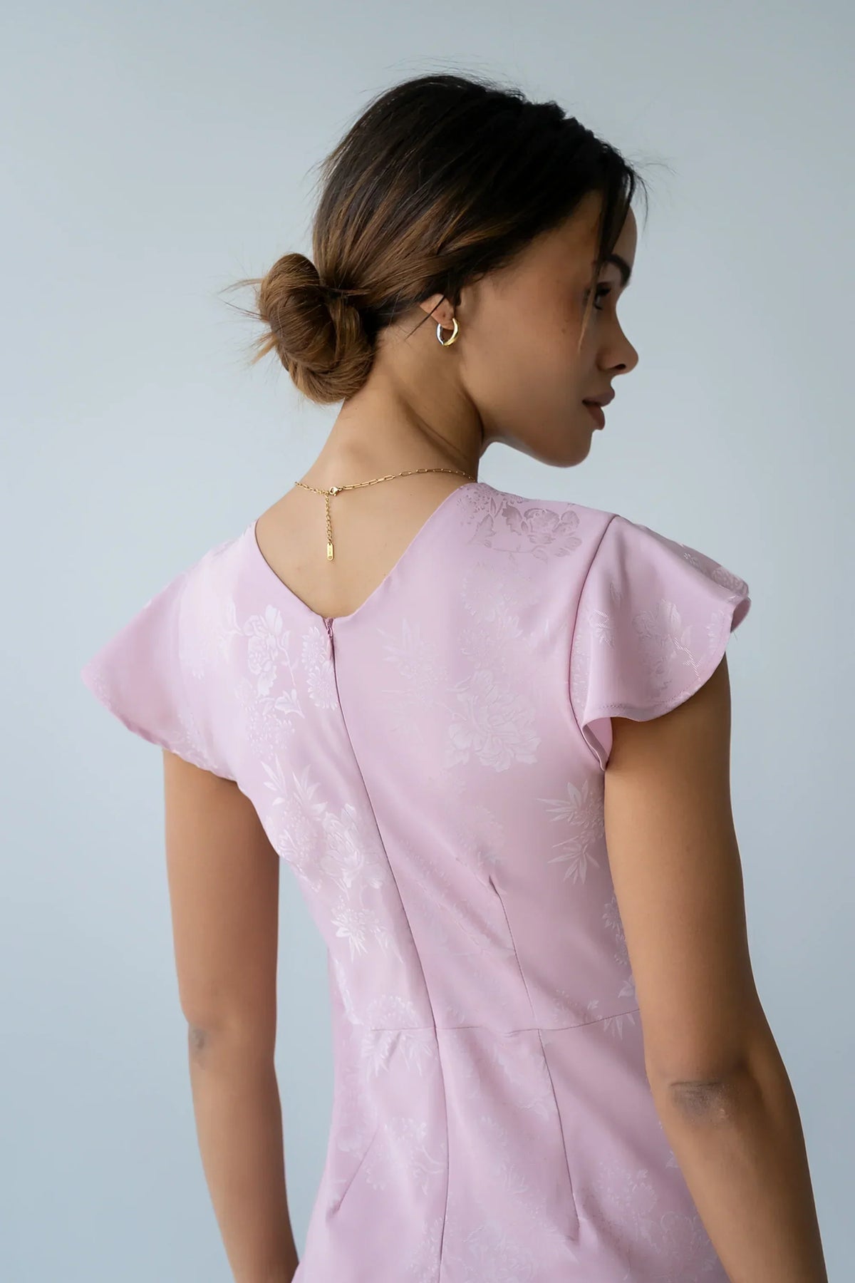 Mateo Floral Maxi Dress In Pink