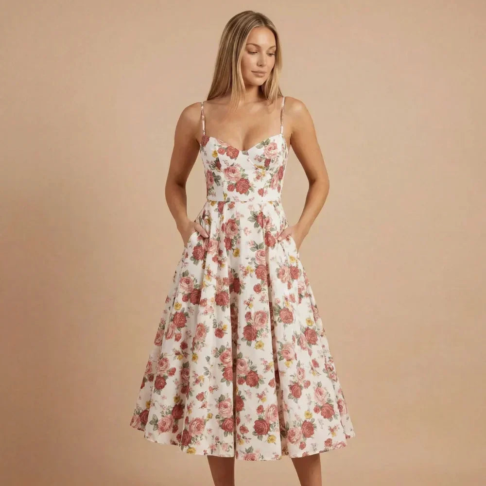Emilia Sweetheart Midi Dress