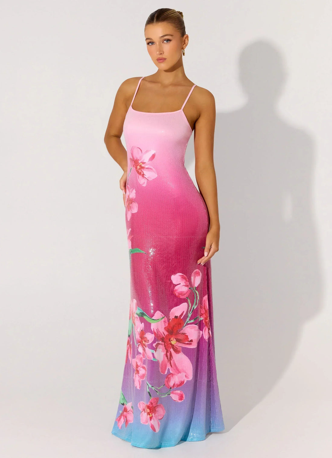 Ariaz Sequin Maxi Dress Pink