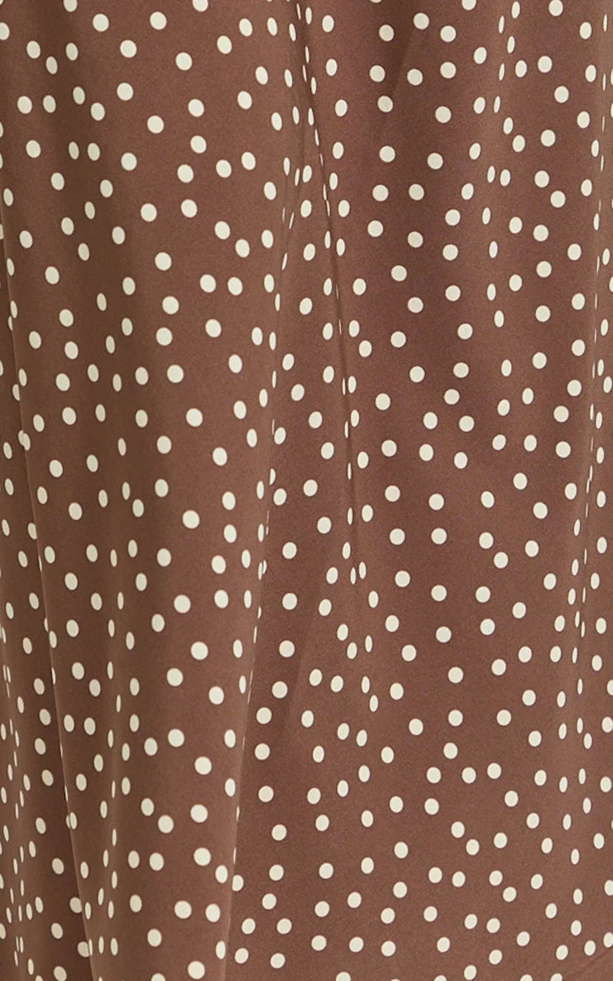 Ruby Maxi Skirt - High Waisted Bias Cut Skirt in Chocolate Polka Dot