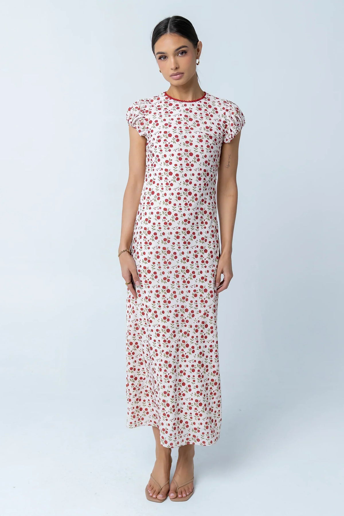 Ellianna Floral Maxi Dress In Cream